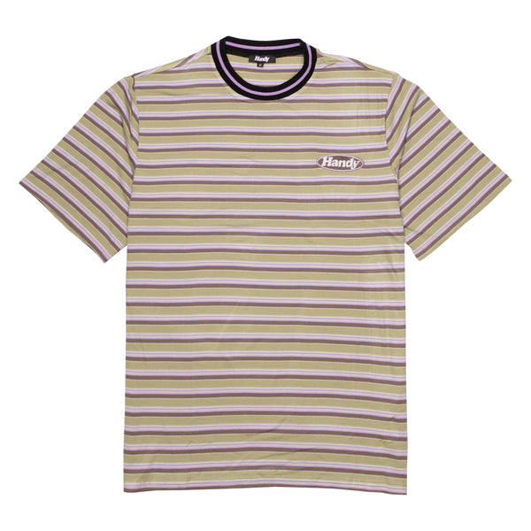 Midweight Olive & Lilac Stripe T-shirt